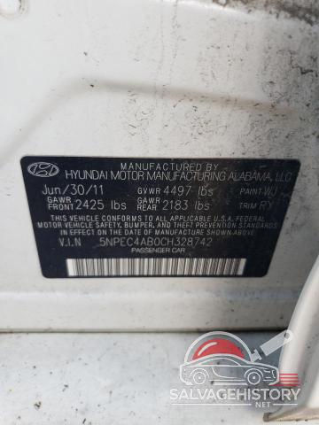 5NPEC4AB0CH328742 2012 HYUNDAI SONATA photo no. 12