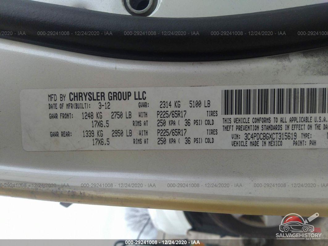 3C4PDCBGXCT315619 2012 DODGE JOURNEY photo no. 9
