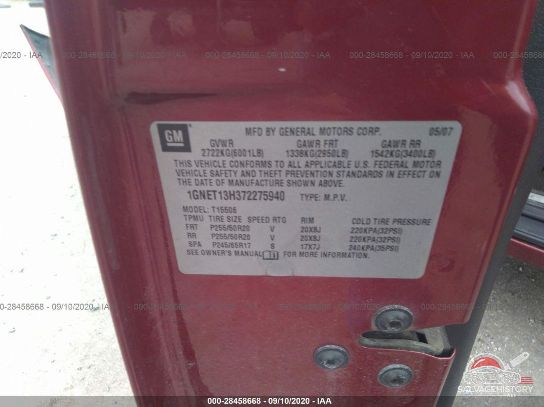 1GNET13H372275940 2007 CHEVROLET TRAILBLAZER photo no. 9