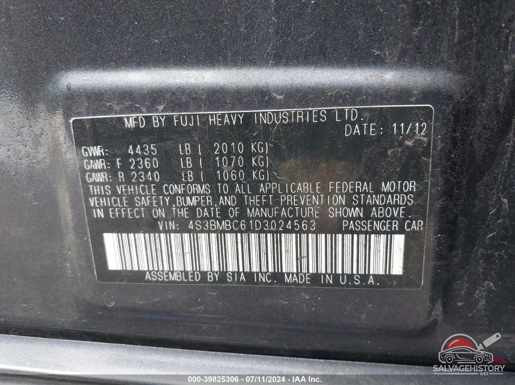 4S3BMBC61D3024563 2013 SUBARU LEGACY photo no. 9