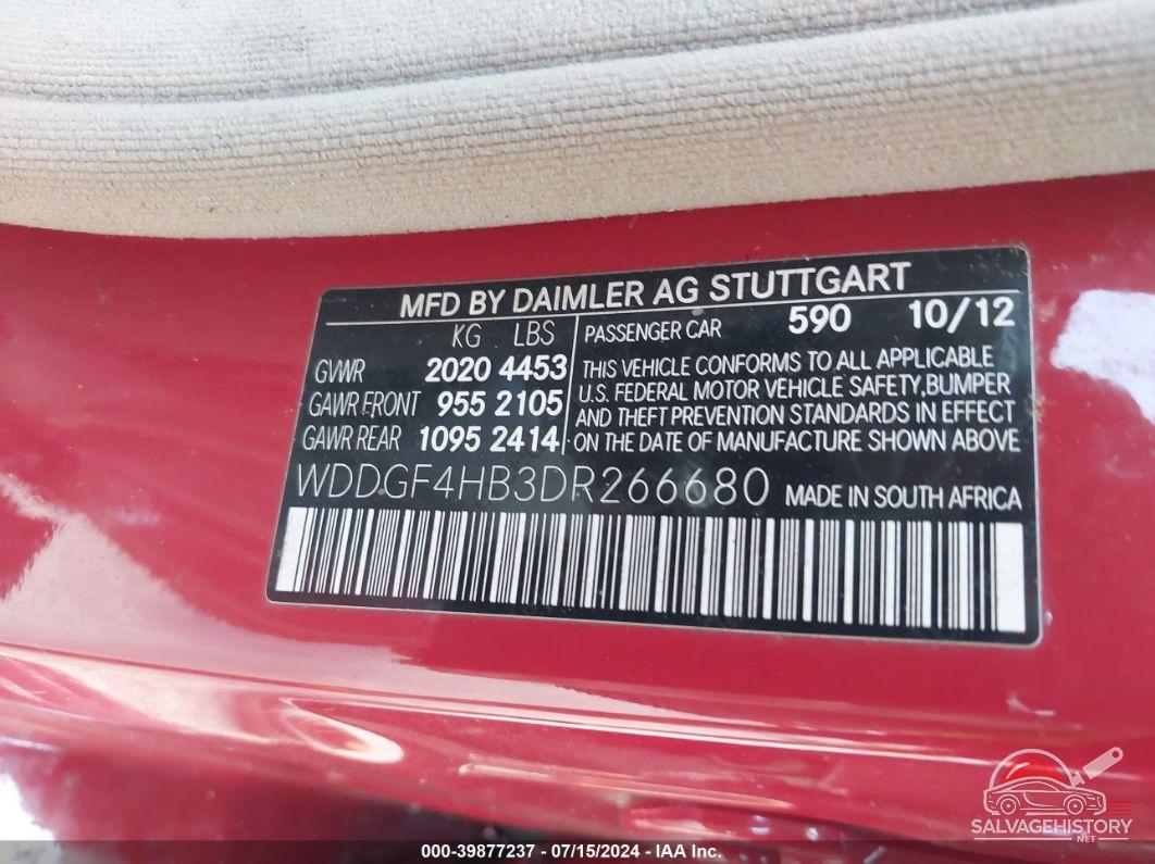 WDDGF4HB3DR266680 2013 MERCEDES-BENZ C 250 photo no. 9
