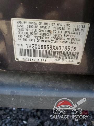 1HGCG6658XA016516 1999 HONDA ACCORD photo no. 12