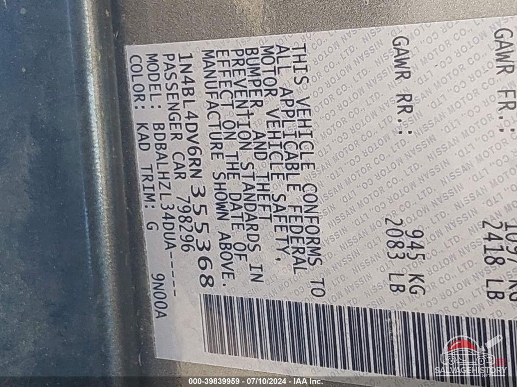 1N4BL4DV6RN355368 2024 NISSAN ALTIMA photo no. 9