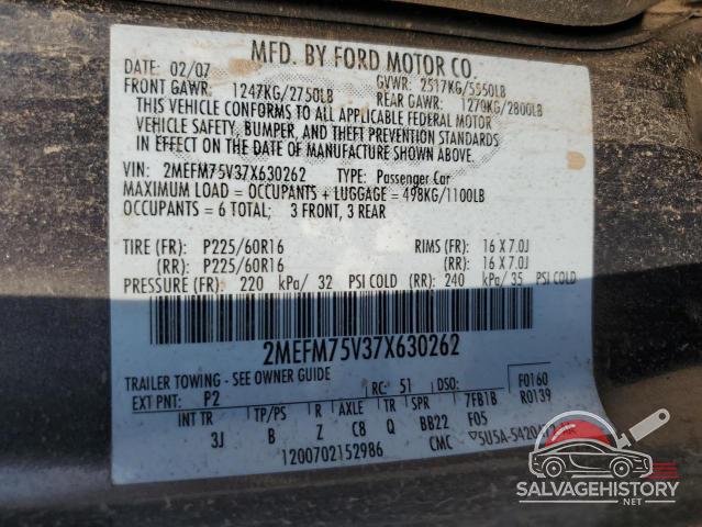 2MEFM75V37X630262 2007 MERCURY GRMARQUIS photo no. 12