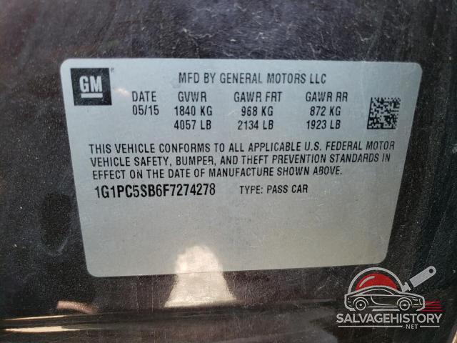 1G1PC5SB6F7274278 2015 CHEVROLET CRUZE photo no. 12