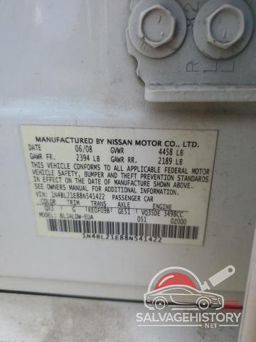 1N4BL21E88N541422 2008 NISSAN ALTIMA photo no. 12