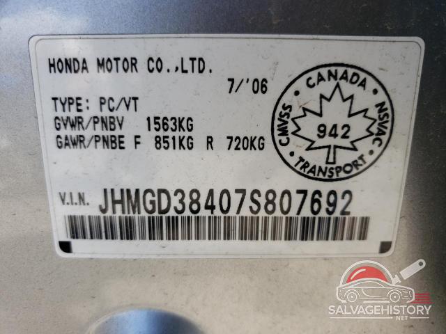JHMGD38407S807692 2007 HONDA FIT photo no. 13