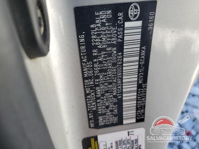 4T1CA38P26U076264 2006 TOYOTA CAMRY SOLA photo no. 12