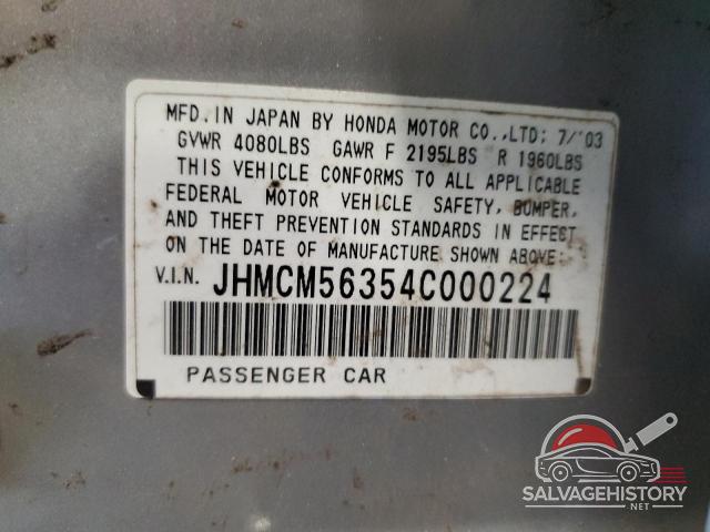 JHMCM56354C000224 2004 HONDA ACCORD photo no. 12