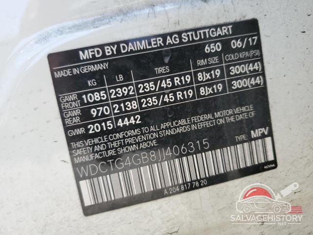 WDCTG4GB8JJ406315 2018 MERCEDES-BENZ GLA-CLASS photo no. 12