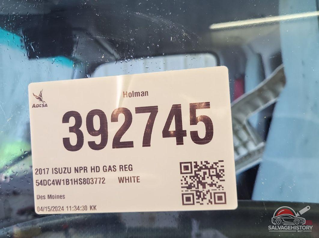 54DC4W1B1HS803772 2017 ISUZU NPR HD GAS REG photo no. 10