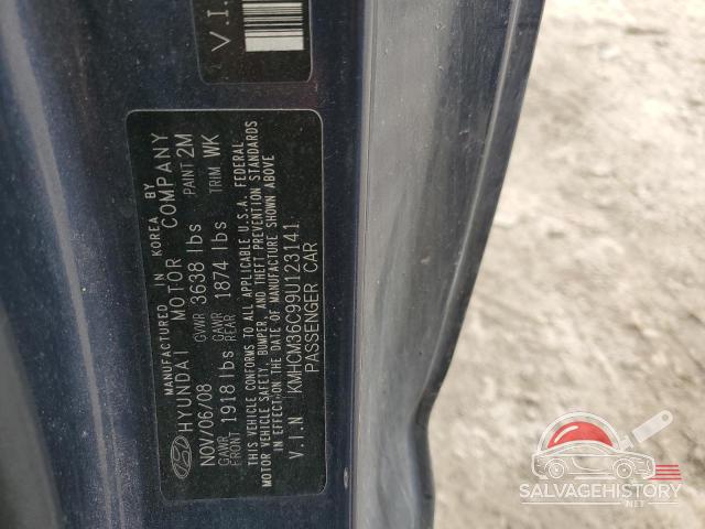 KMHCM36C99U123141 2009 HYUNDAI ACCENT photo no. 12