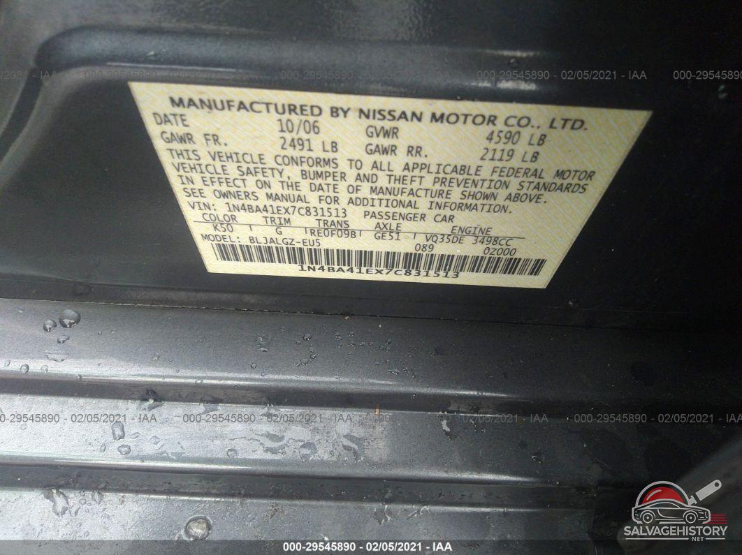 1N4BA41EX7C831513 2007 NISSAN MAXIMA photo no. 9