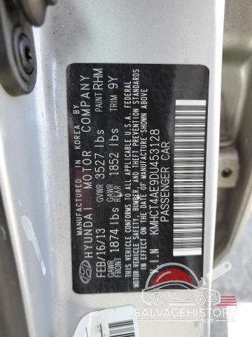 KMHCT4AE9DU453128 2013 HYUNDAI ACCENT photo no. 12