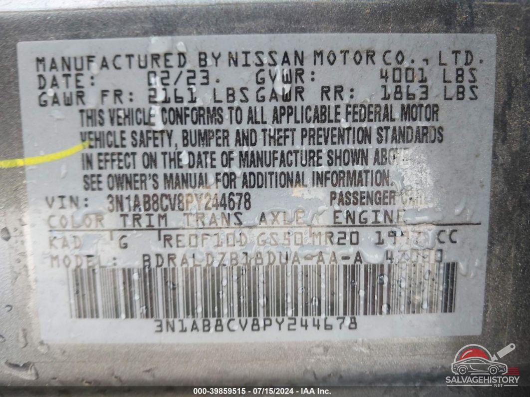 3N1AB8CV8PY244678 2023 NISSAN SENTRA photo no. 9