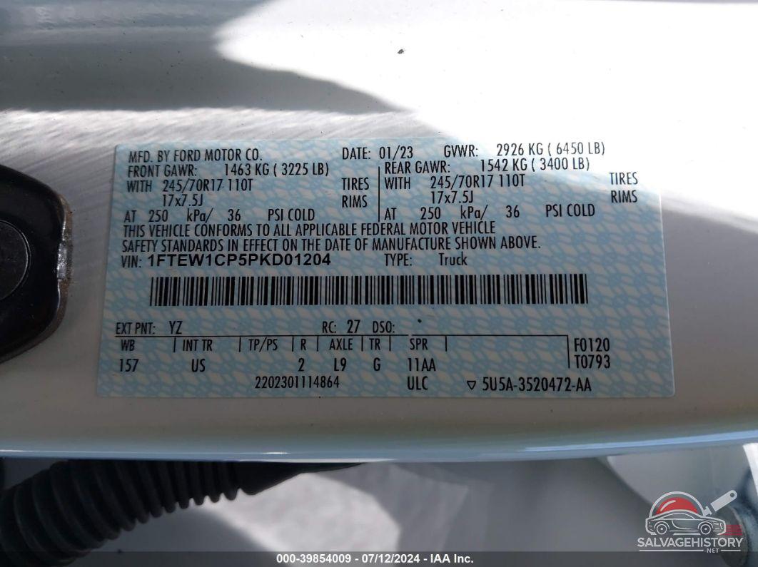 1FTEW1CP5PKD01204 2023 FORD F-150 photo no. 9