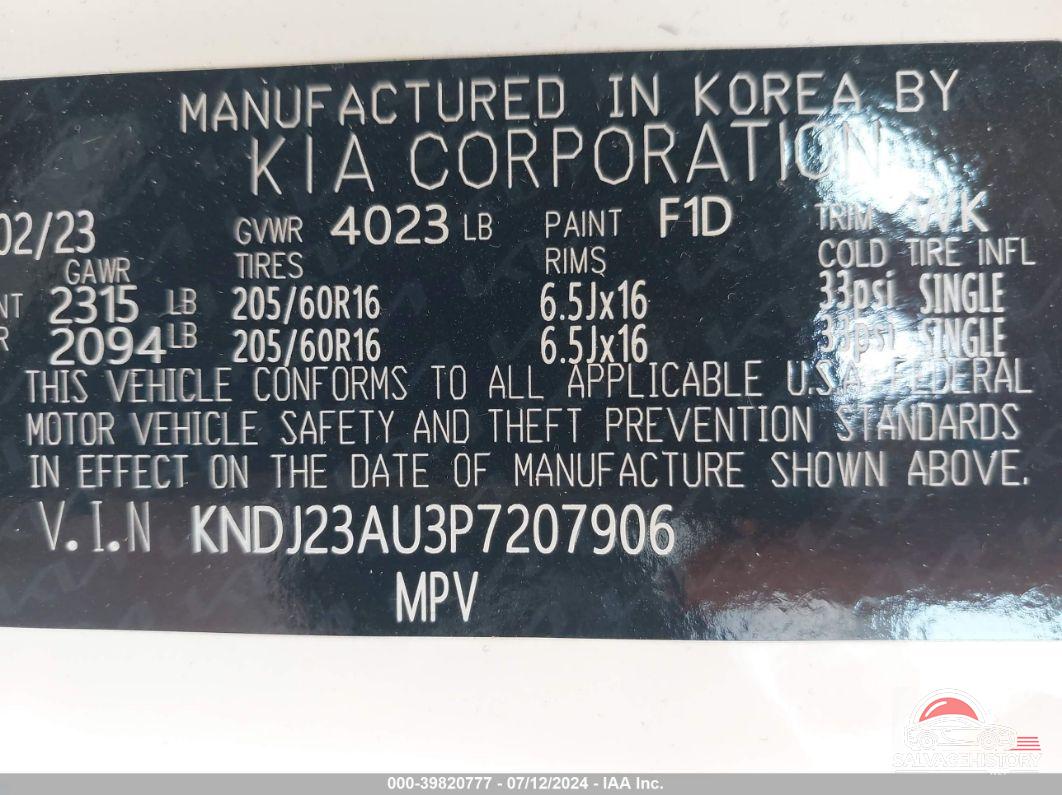 KNDJ23AU3P7207906 2023 KIA SOUL photo no. 9