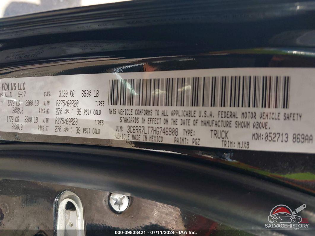 3C6RR7LT7HG746908 2017 RAM 1500 photo no. 9