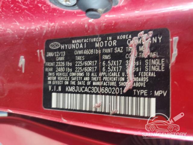 KM8JUCAC3DU680201 2013 HYUNDAI TUCSON photo no. 13