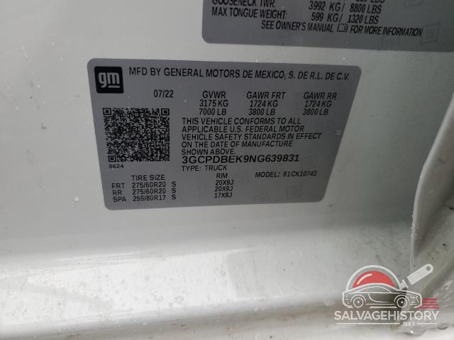 3GCPDBEK9NG639831 2022 CHEVROLET ALL Models photo no. 14