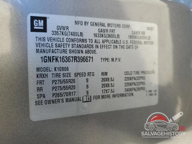 1GNFK16367R396671 2007 CHEVROLET SUBURBAN photo no. 13