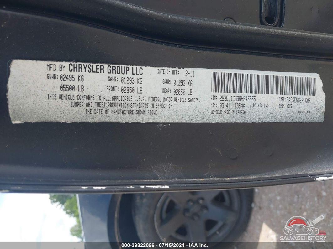 2B3CL1CG3BH545855 2011 DODGE CHARGER photo no. 9