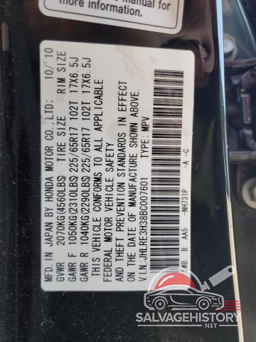 JHLRE3H38BC007601 2011 HONDA CRV photo no. 13