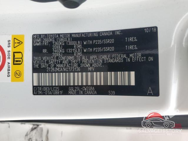 2T2BZMCA1KC173136 2019 LEXUS RX350 photo no. 14