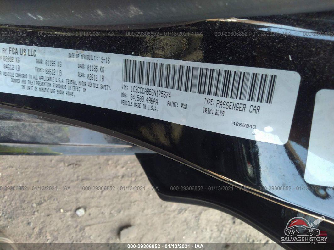 1C3CCCAB5GN175674 2016 CHRYSLER 200 photo no. 9