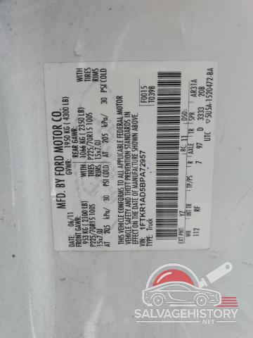 1FTKR1AD5BPA72957 2011 FORD RANGER photo no. 12