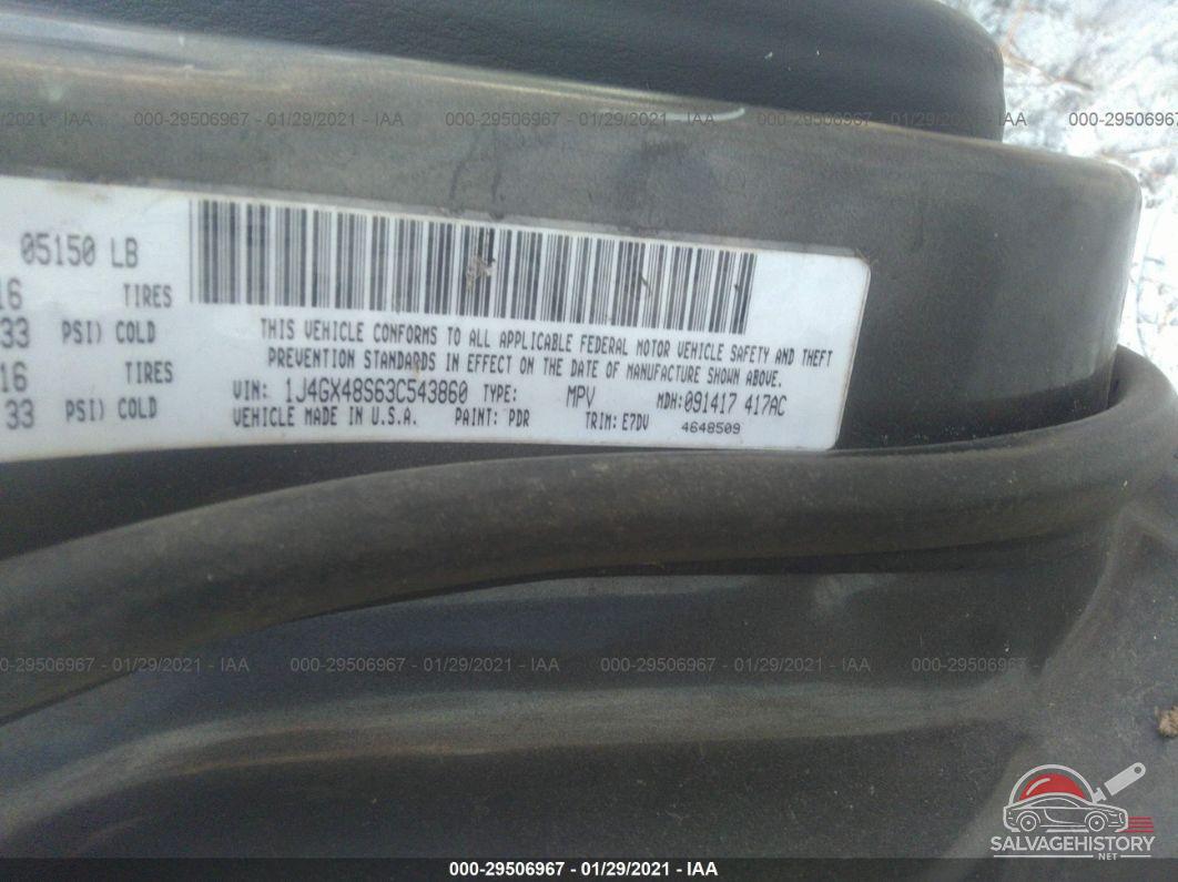 1J4GX48S63C543860 2003 JEEP GRAND CHEROKEE photo no. 9