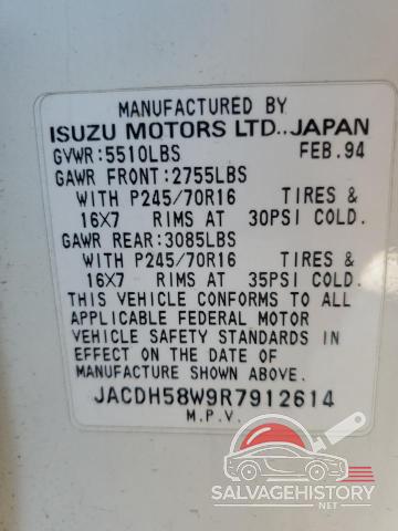 JACDH58W9R7912614 1994 ISUZU TROOPER photo no. 13