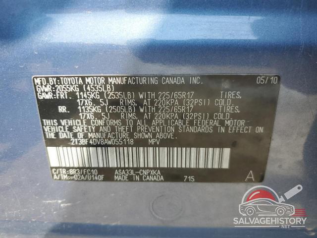 L0T58955054 2010 TOYOTA RAV4 photo no. 14