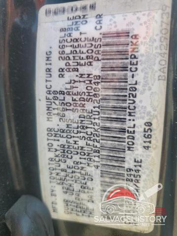 4T1BF22K21U120048 2001 TOYOTA CAMRY photo no. 12