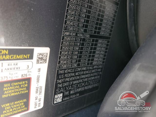 SALYA2EX0KA792237 2019 LAND ROVER RANGEROVER photo no. 13