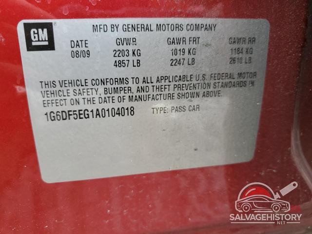1G6DF5EG1A0104018 2010 CADILLAC CTS photo no. 12