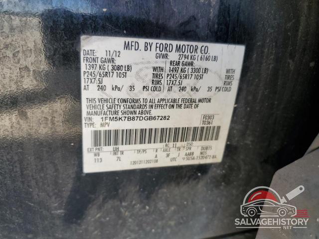 1FM5K7B87DGB67282 2013 FORD EXPLORER photo no. 13