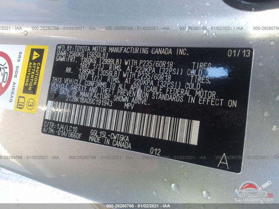 2T2BK1BA0DC191943 2013 LEXUS RX 350 photo no. 9