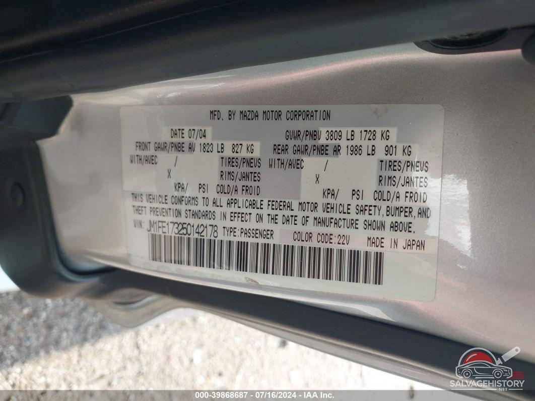 JM1FE173250142178 2005 MAZDA RX8 photo no. 9