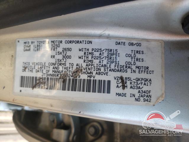 JT3HN86R710324819 2001 TOYOTA 4RUNNER photo no. 12