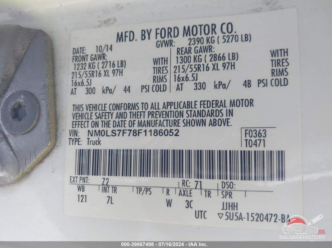 NM0LS7F78F1186052 2015 FORD TRANSIT CONNECT photo no. 9
