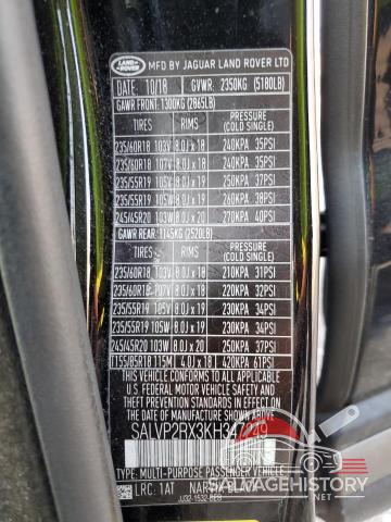 SALVP2RX3KH347249 2019 LAND ROVER RANGEROVER photo no. 13