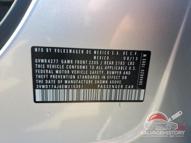 3VWD17AJ6EM215351 2014 VOLKSWAGEN JETTA photo no. 12