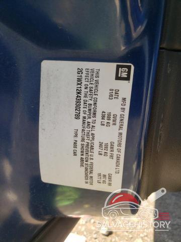 2G1WX12K439302789 2003 CHEVROLET MONTECARLO photo no. 12