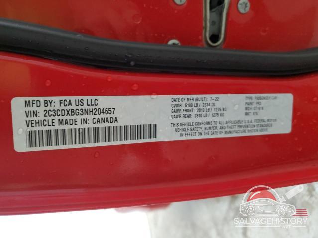 2C3CDXBG3NH204657 2022 DODGE CHARGER photo no. 12