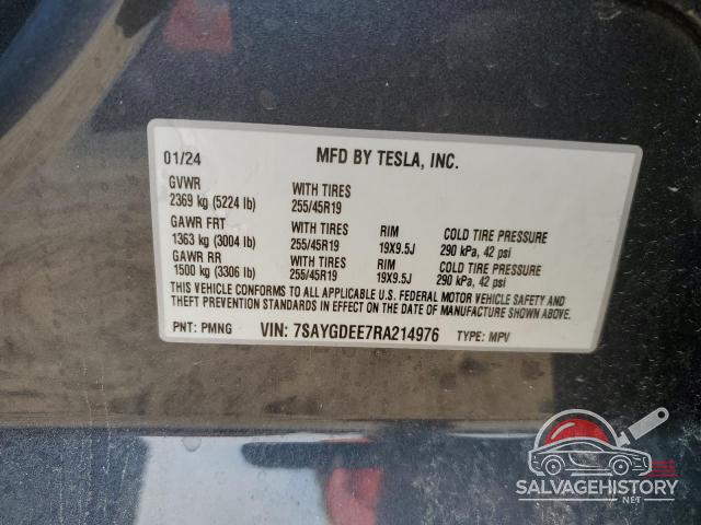7SAYGDEE7RA214976 2024 TESLA MODEL Y photo no. 13