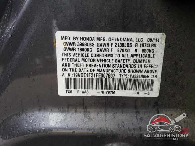 19VDE1F31FE007607 2015 ACURA ILX photo no. 13