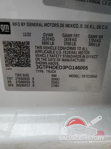 3GTPHDED3PG146005 2023 GMC SIERRA photo no. 12