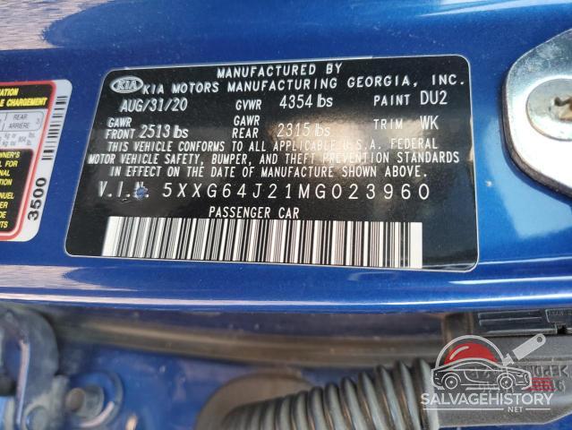 5XXG64J21MG023960 2021 KIA K5 photo no. 12