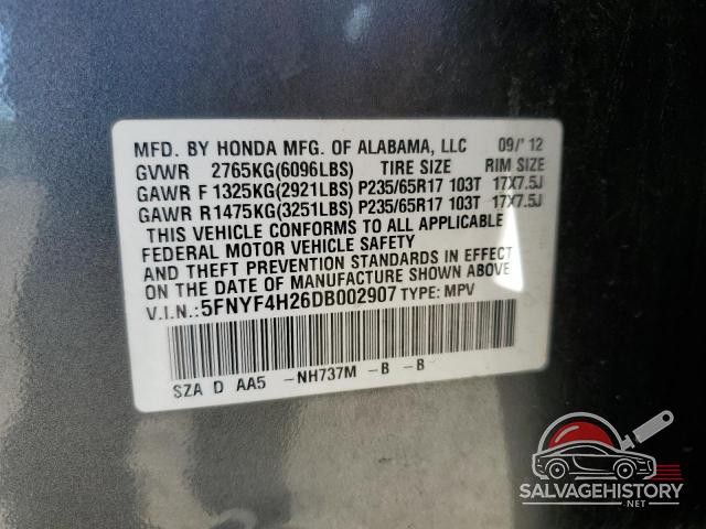 5FNYF4H26DB002907 2013 HONDA PILOT photo no. 13